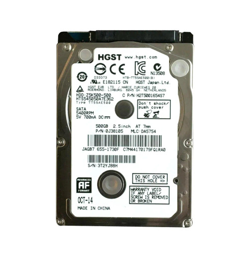 H2T5001654S7 - Hitachi 500GB 5400RPM SATA 16MB 2.5" HDD