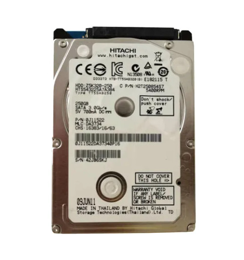 HTS543225A7A384 - HGST 250GB 5400RPM SATA 2.5" HDD