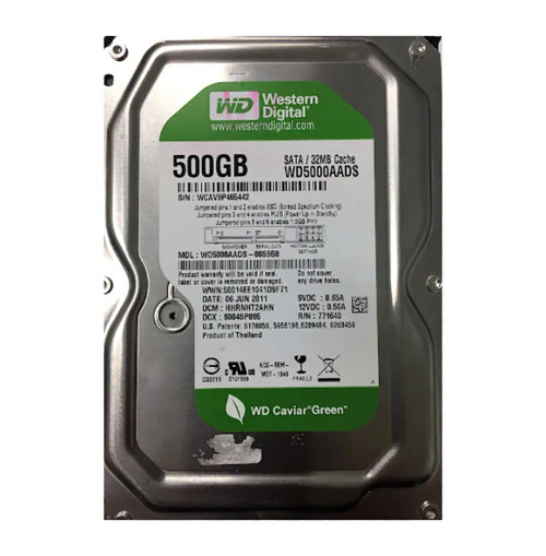 WD500AADS - Western Digital 500GB 7200RPM SATA 3Gb/s 16MB 3.5" HDD