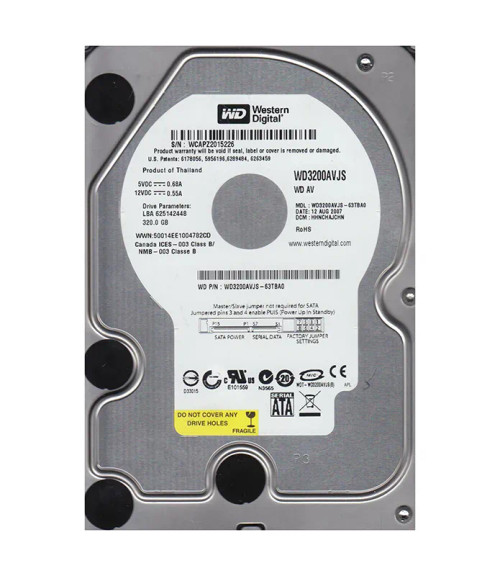 WD3200AVJS-63TBA0 - Western Digital 320GB 7200RPM SATA 3.5" HDD