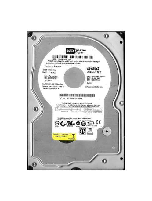 WD2500YS-01SHB1 - WD 250GB 7200RPM SATA 3.5" HDD