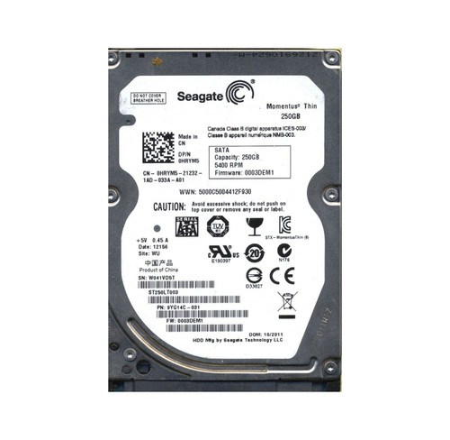 9YG14C-031 - Seagate 250GB 5400RPM SATA 16MB 2.5" HDD