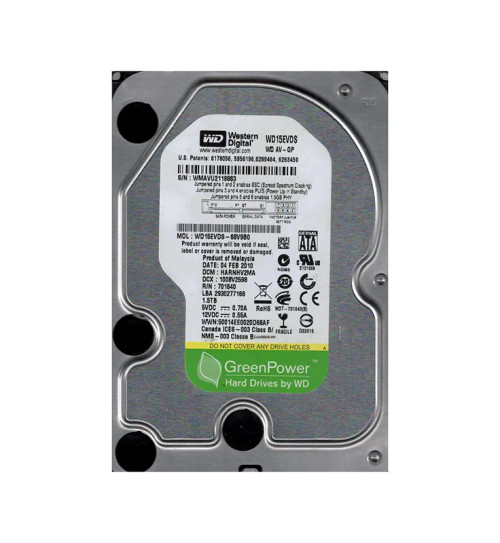 WD15EVDS - WESTERN DIGITAL 1.5TB 5400RPM SATA 3.5" HDD
