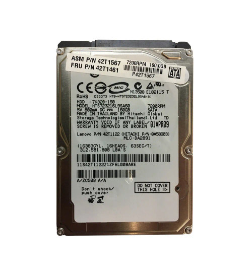 42T1567 - IBM 160GB 7200RPM SATA 2.5" HDD