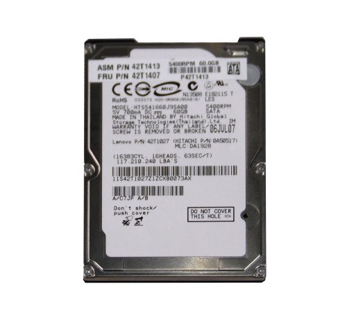 42T1407 - IBM 60GB SATA 5400RPM 2.5" HDD