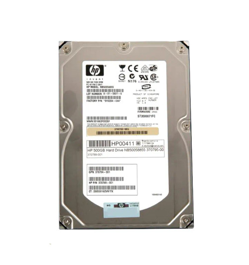370789-001 - HP 500GB 7200RPM Fibre Channel 2Gb/s 3.5" HDD