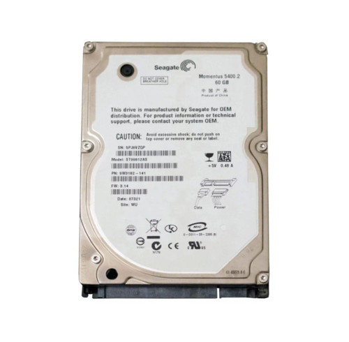 9W3182-141 - Seagate 60GB 5400RPM SATA 8MB 2.5" HDD