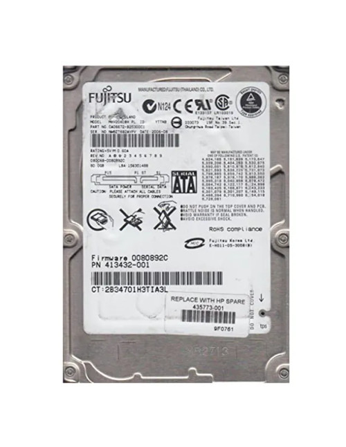 435773-001 - HP 80GB 5400RPM SATA 1.5Gb/s 2.5" HDD