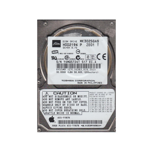 MK3025GAS - Toshiba 30GB 4200RPM IDE 2.5" 8MB HDD