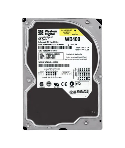 WD400AB-32CMB0 - Western Digital 40GB 5400RPM EIDE 2MB 3.5" HDD