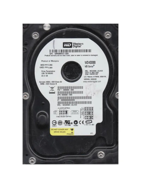 WD400BB-22JHC0 - Western Digital 40GB 7200RPM EIDE 2MB 3.5" HDD