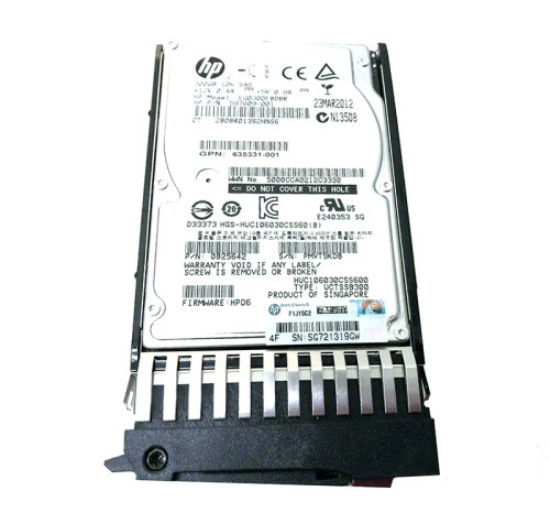 635331-001 - HP 300GB 10000RPM SAS 6Gb/s 2.5" HDD
