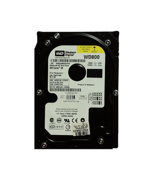 WDC800JB - Western Digital 80GB 7200RPM IDE 8MB 3.5" HDD