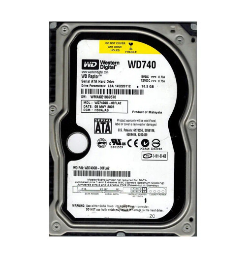 WD740GD-00FLA2 - Western Digital 74GB 10000RPM SATA 8MB 3.5" HDD