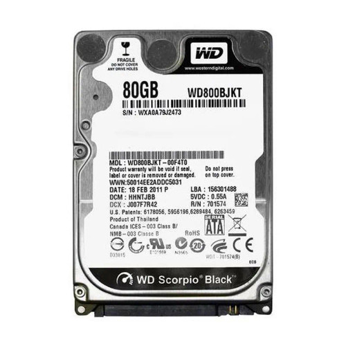 WD800BJKT-00F4T0 - Western Digital 80GB 7200RPM SATA 16MB 2.5" HDD