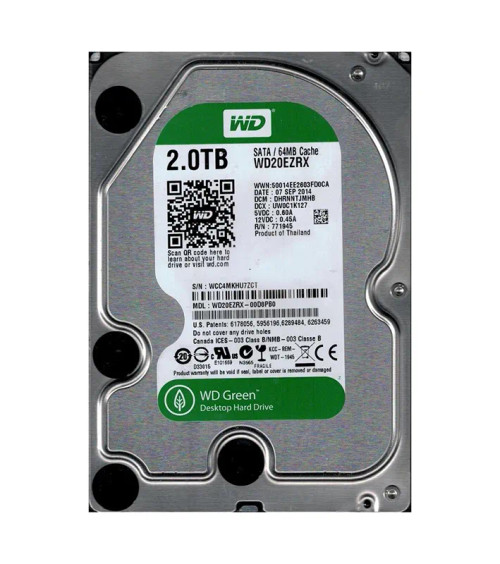 WD20EZRX-00D8PB0 - Western Digital 2TB 5400RPM SATA 6Gb/s 64MB 3.5" HDD