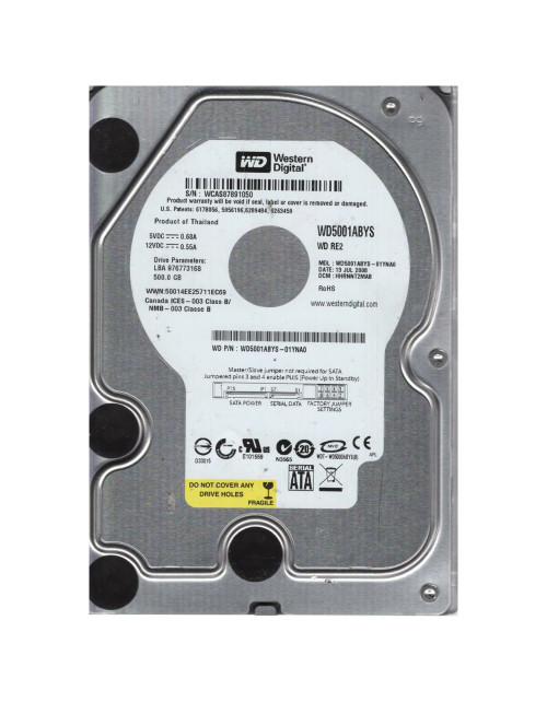 WD5001ABYS-01YNA0 - Western Digital 500GB 7200RPM SATA 3.5" 16MB HDD