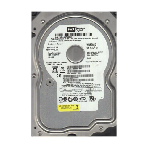 WD800JD-22MSA1 - WESTERN DIGITAL 80GB 7200RPM SATA 1.5Gb/s HDD