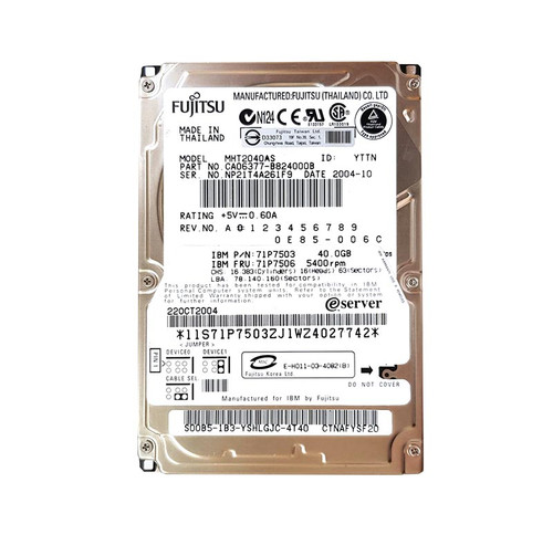 MHT2040AS - Fujitsu 40GB 5400RPM IDE 2.5" HDD