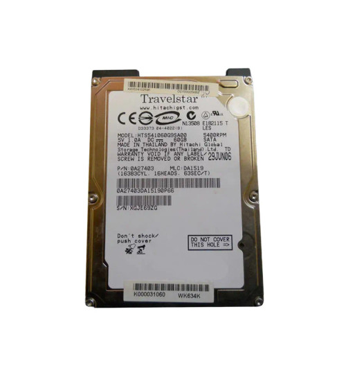 K000031060 - TOSHIBA 60GB 5400RPM SATA 8MB 2.5" HDD