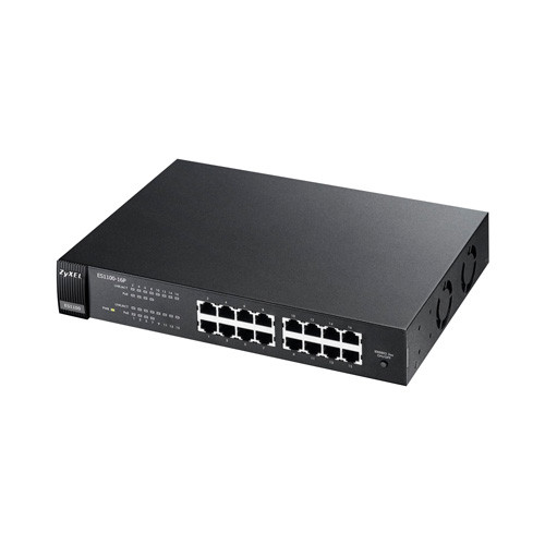 ES1100-16-ZYXEL - ZyXEL 16 x Ports 10/100Base-TX Layer 2 Unmanaged Desktop Fast Ethernet Network Switch