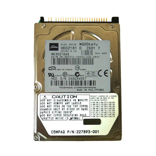 MQ20KSFU - TOSHIBA 20GB 4200RPM IDE 2.5" HDD