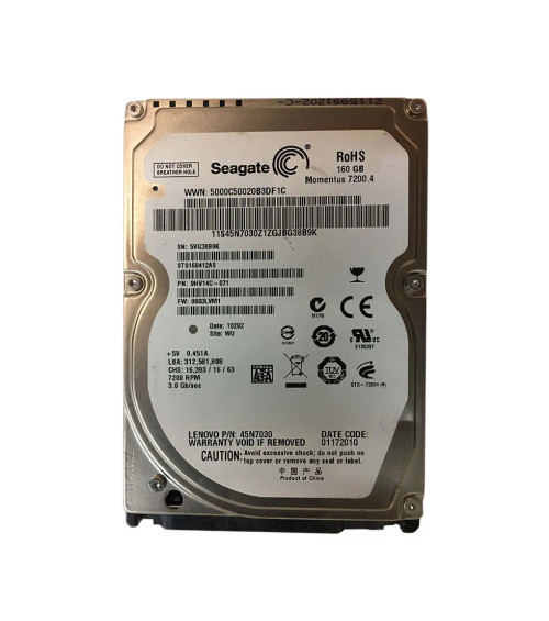 45N7030 - Lenovo 160GB 7200RPM SATA 2.5" HDD