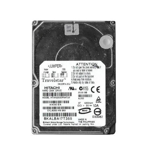 DK23FA-20J - Hitachi 20GB 4200RPM IDE/ATA 8MB 2.5" HDD