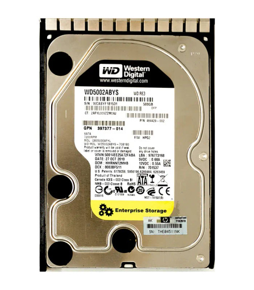 WD5002ABYS-70B1B0 - Western Digital 500GB 7200RPM SATA 3.5" 16MB HDD