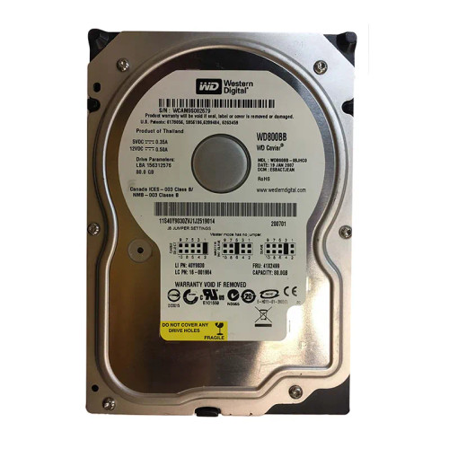 WD800BB-08JHC0 - Western Digital 80GB 7200RPM EIDE 2MB 3.5" HDD