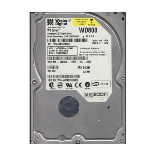 WD800BB-18CAA0 - Western Digital 80GB 7200RPM EIDE 3.5" HDD
