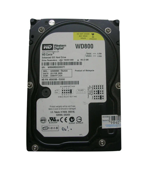 WD800BB-55JKA0 - Western Digital 80GB 7200RPM EIDE 2MB 3.5" HDD