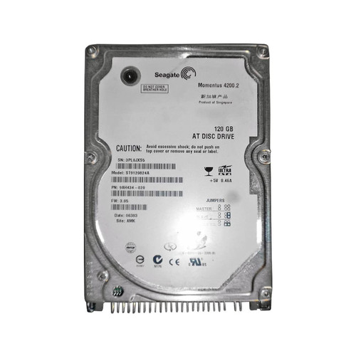 ST9120824A - Seagate Momentus 4200.2 Series 120GB 4200RPM IDE Ultra ATA/100 ATA-6 8MB Cache CE 2.5-Inch Hard Drive