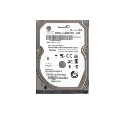 488447-001 - HP 80GB 7200RPM SATA 3Gb/s 2.5" HDD