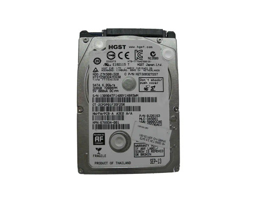 639135-001 - HP 320GB 7200RPM SATA 3Gb/s 2.5" HDD