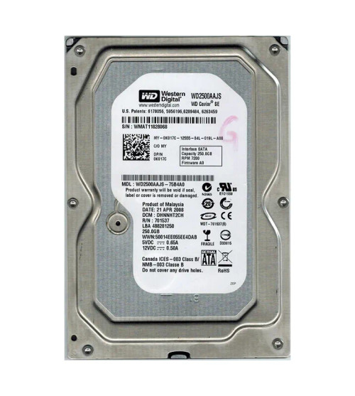 WD2500AAJS-75B4A0 - Western Digital 250GB 7200RPM SATA 3.5-Inch HDD