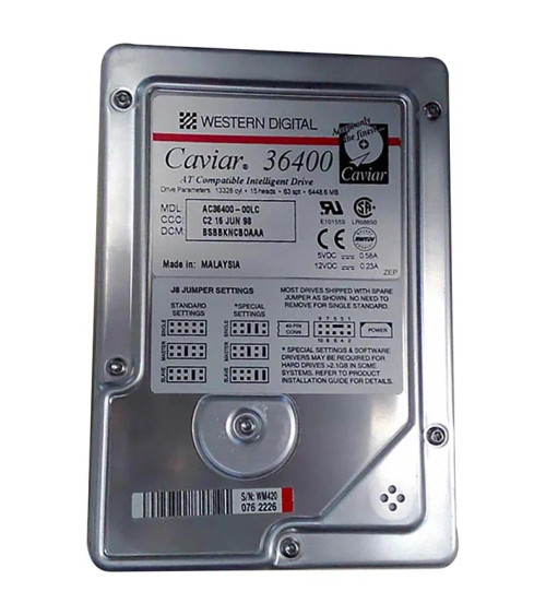 WDAC36400 - Western Digital 6.4GB 5400RPM EIDE 3.5" HDD