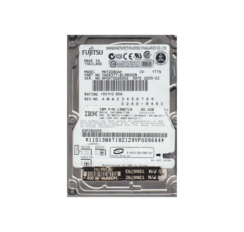 CA06377-B138000B - Fujitsu 80GB 5400RPM IDE ATA-100 8MB 2.5" HDD
