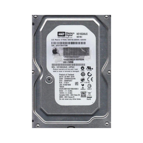 WD1602ABJS - Western Digital 160GB 7200RPM SATA 3Gb/s 3.5" HDD