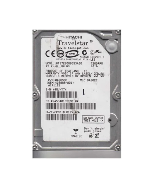 405088-001 - HP 80GB 7200RPM SATA 2.5" HDD