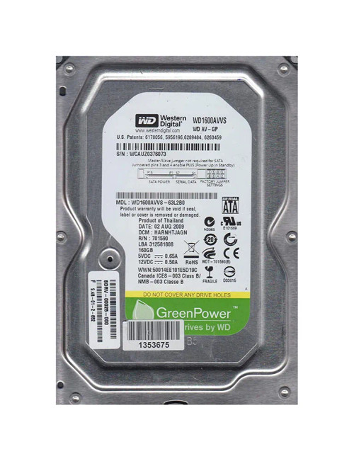WD1600AVVS-63L2B0 - Western Digital AV-GP 160GB 7200RPM Hard Drive