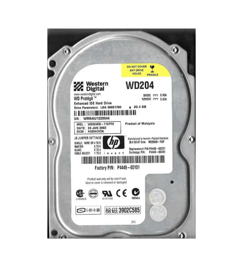 WD204EB-71CPF0 - Western Digital 20GB 5400RPM EIDE 2MB 3.5" HDD