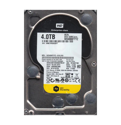 WD4000FYYZ-01UL1B1 - Western Digital 4TB 7200RPM SATA 3.5-Inch HDD