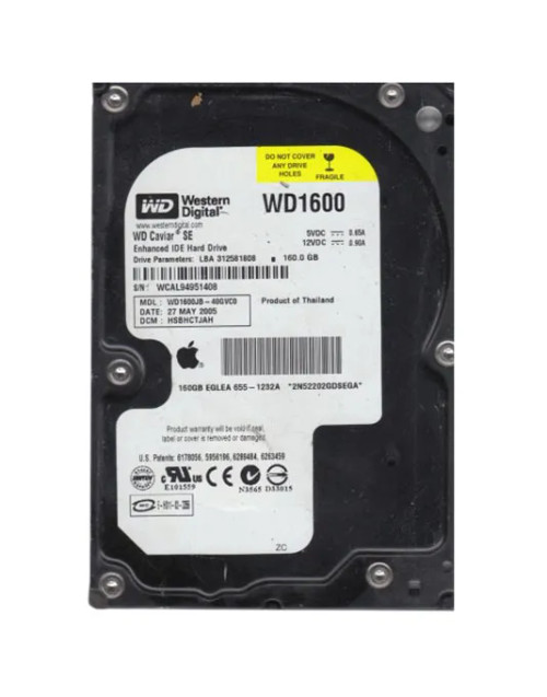 WD1600JB-40GVC0 - WESTERN DIGITAL 160GB 7200RPM ATA 3.5" HDD