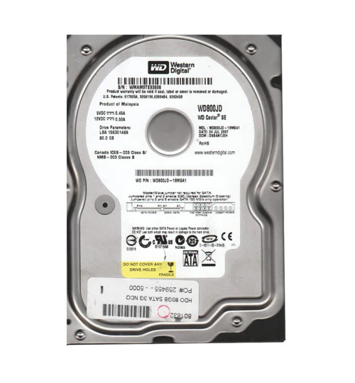 WD800JD-19MSA1 - Western Digital 80GB 7200RPM SATA 8MB 3.5" HDD