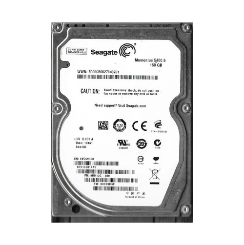 9HH13C-500 - Seagate 160GB 5400RPM SATA 8MB 2.5" HDD