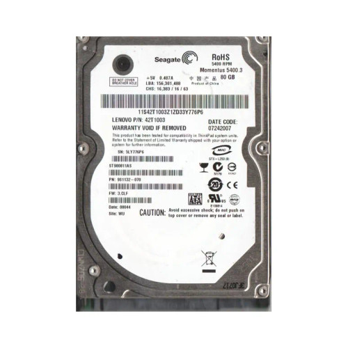 9S1132-070 - Seagate 80GB 5400RPM SATA 2.5" HDD