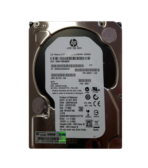 MB4000GCVBU - HP 4TB 7200RPM SATA 6Gb/s 3.5" Hot-Swap HDD