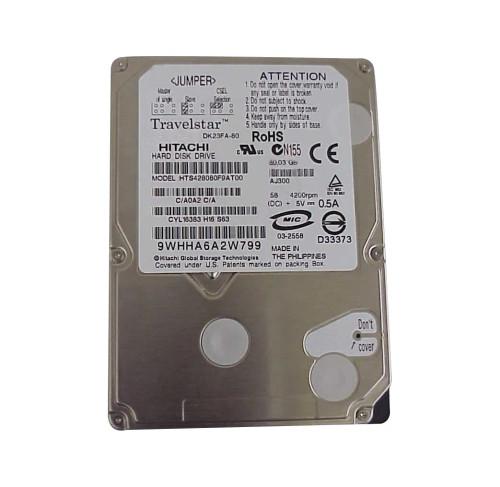 HTS428080F9AT00 - Hitachi 80GB 4200RPM IDE 2.5" HDD