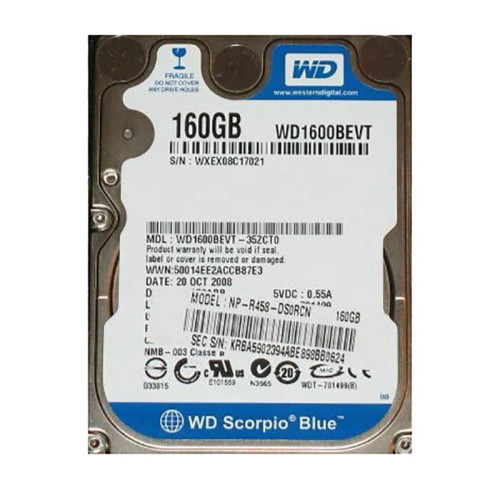 WD1600BEVT-35ZCT0 - Western Digital 160GB 5400RPM SATA 8MB 2.5" HDD